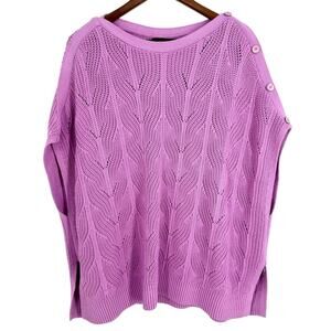 NEW Talbots Oversized XS/Small Purple Knit Cozy Sweater Blouse Shirt Top Winter
